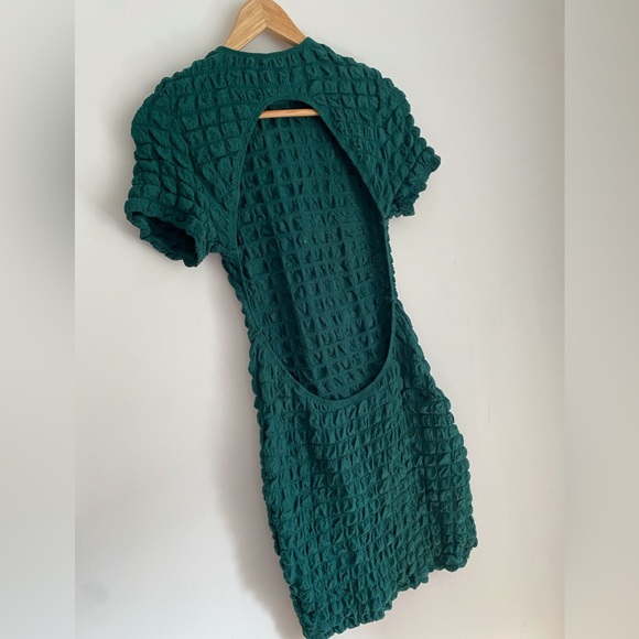 Green backless dress size L ( fits M ) - Picture 3 of 6
